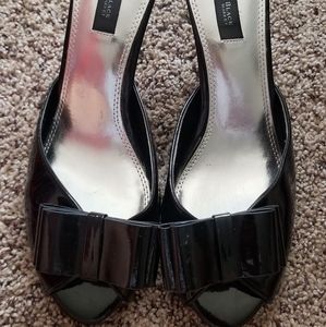 White House Black Market Peeptoe Slip On Heels 9